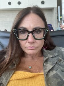 A unhappy traveler at the airport